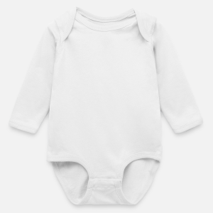 Long Sleeve Baby Bodysuit-white
