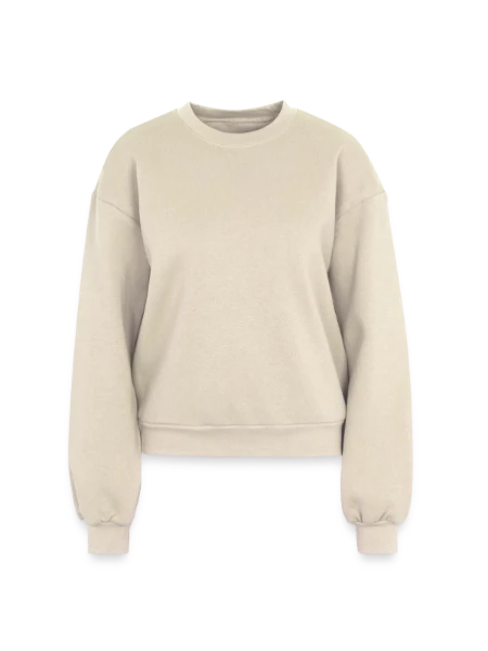 Women's Fleece Crewneck Sweatshirt - natural - Front