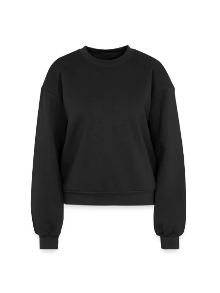 Women's Fleece Crewneck Sweatshirt - black - Front
