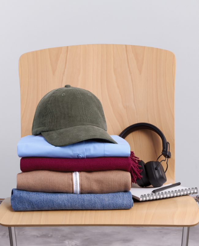 Embroidered Corduroy Cap Front - center