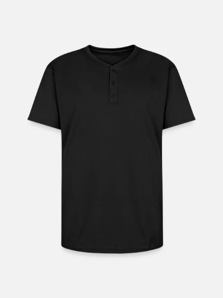 Unisex Henley T-Shirt - black - Front