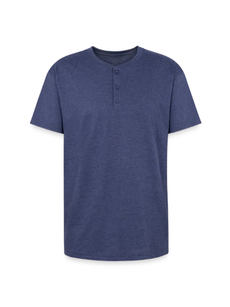 Unisex Henley T-Shirt - heather indigo - Front