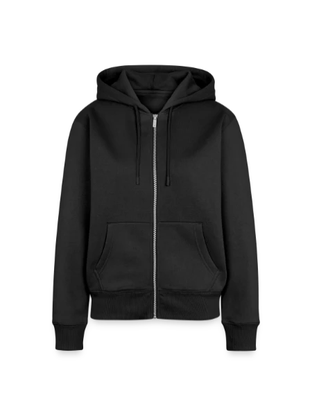 Women's Premium Organic Zip Hoodie - black - Front