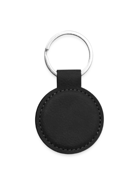 Round Shaped Keychain - black - Front