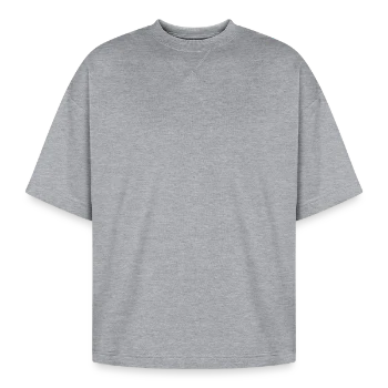 Oversized Unisex Short Sleeve Sweatshirt - heather gray - Front - AI Model Female 172 dark (172cm) & AI Model Male 178 dark (178cm)
