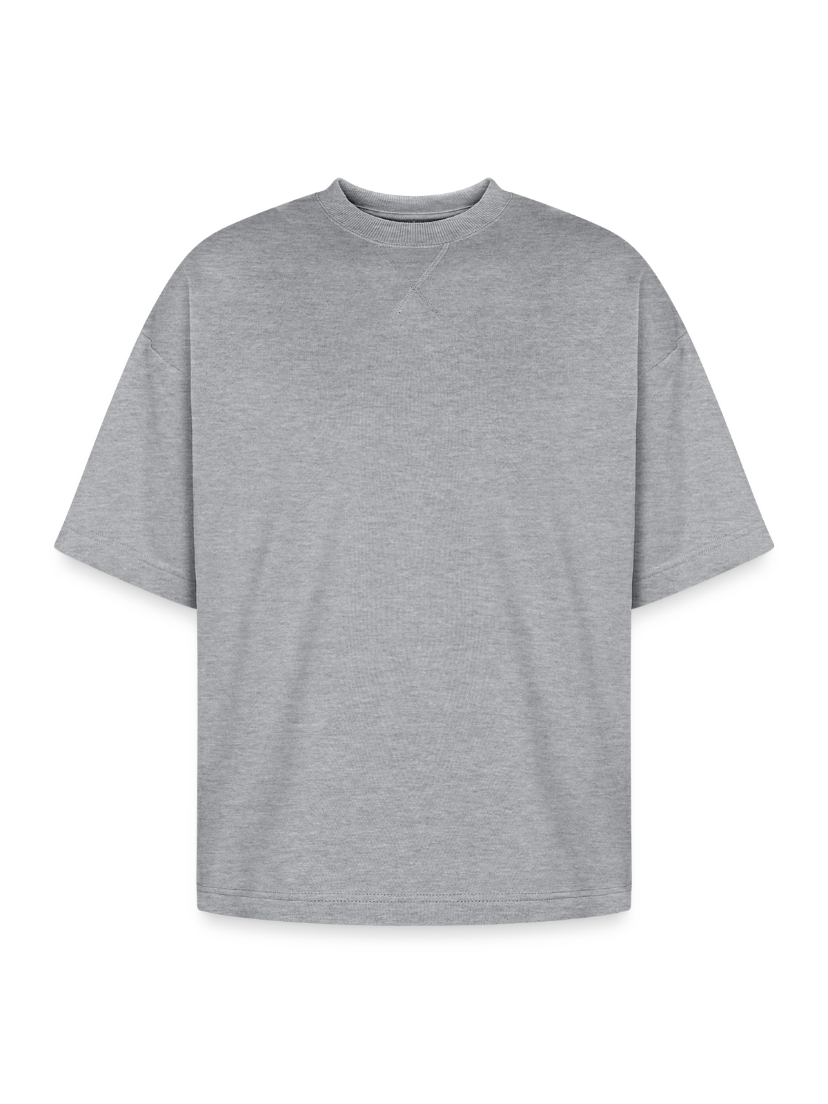 Oversized Unisex Short Sleeve Sweatshirt - heather gray - Front
