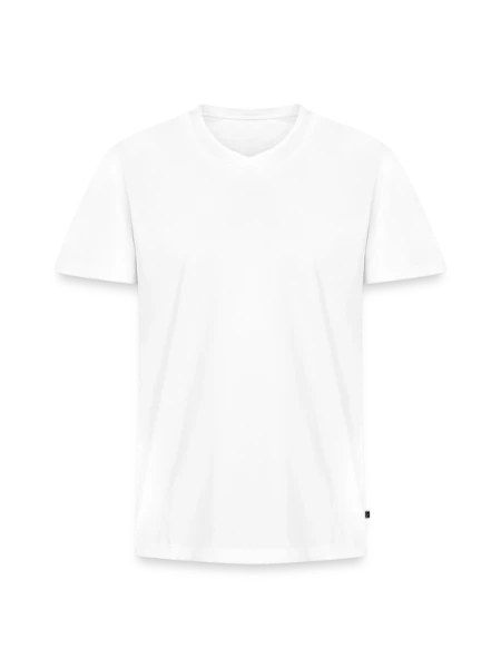 Men's Premium Organic V-Neck T-Shirt - white - Front