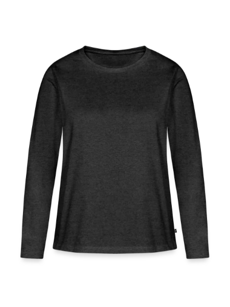 Women's Premium Slim Fit Long Sleeve T-Shirt - heather anthracite - Front