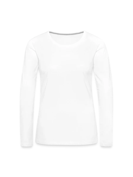 Women's Premium Slim Fit Long Sleeve T-Shirt - white - Front