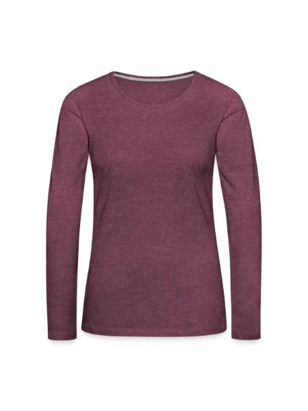 Women's Premium Slim Fit Long Sleeve T-Shirt - heather burgundy - Front