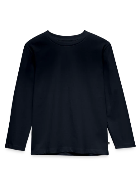 Toddler Premium Organic Long Sleeve Shirt - navy - Front