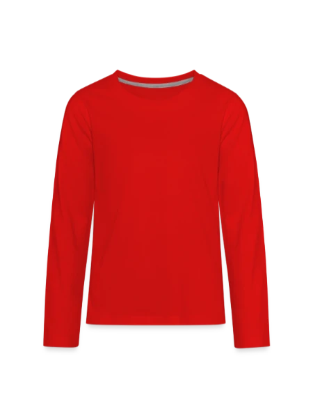 Kids' Premium Long Sleeve T-Shirt - red - Front