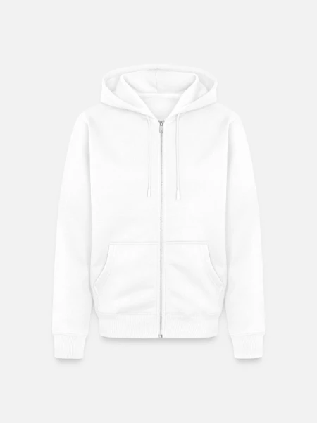 Unisex Premium Organic Zip Hoodie - white - Front