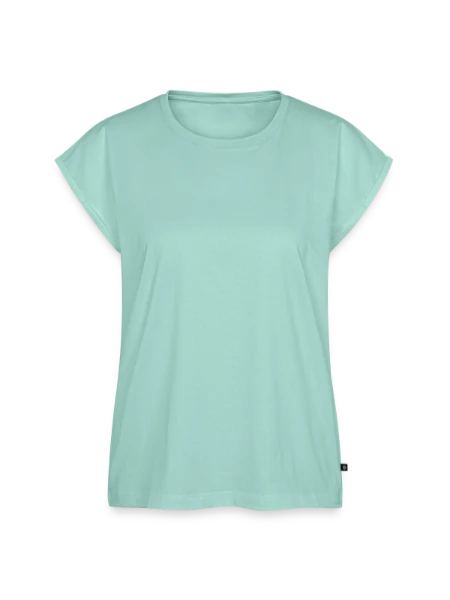 Women's Premium Roll Up Sleeve T-Shirt - mint - Front
