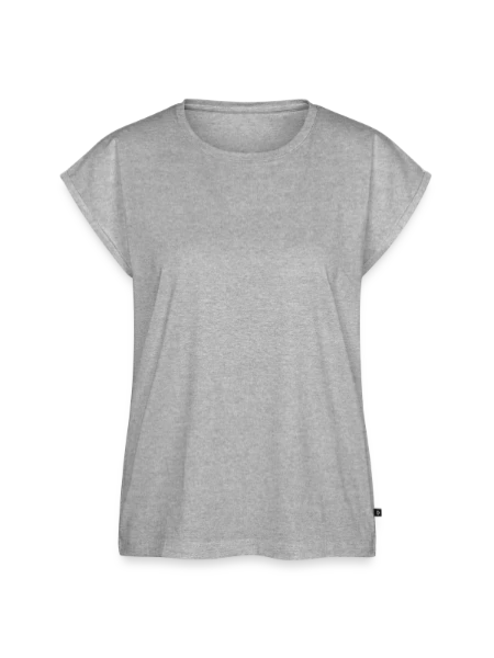 Women's Premium Roll Up Sleeve T-Shirt - heather grey - Front