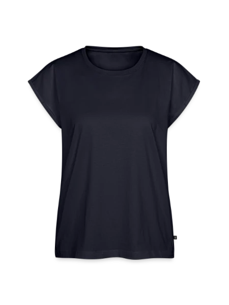 Women's Premium Roll Up Sleeve T-Shirt - navy - Front