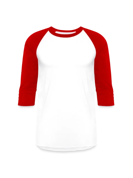 Unisex Baseball T-Shirt - white/red - Front
