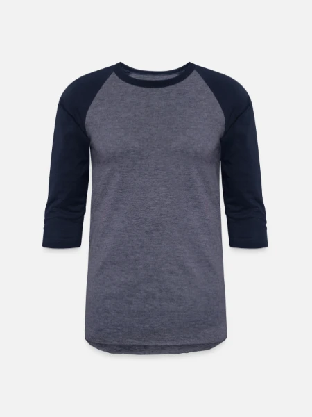 Unisex Baseball T-Shirt - heather blue/navy - Front