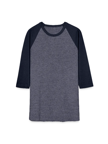 Unisex Baseball T-Shirt - heather blue/navy - Front