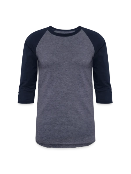 Unisex Baseball T-Shirt - heather blue/navy - Front