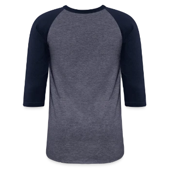 Unisex Baseball T-Shirt - heather blue/navy - Back - AI Model Male 178 light (178cm)