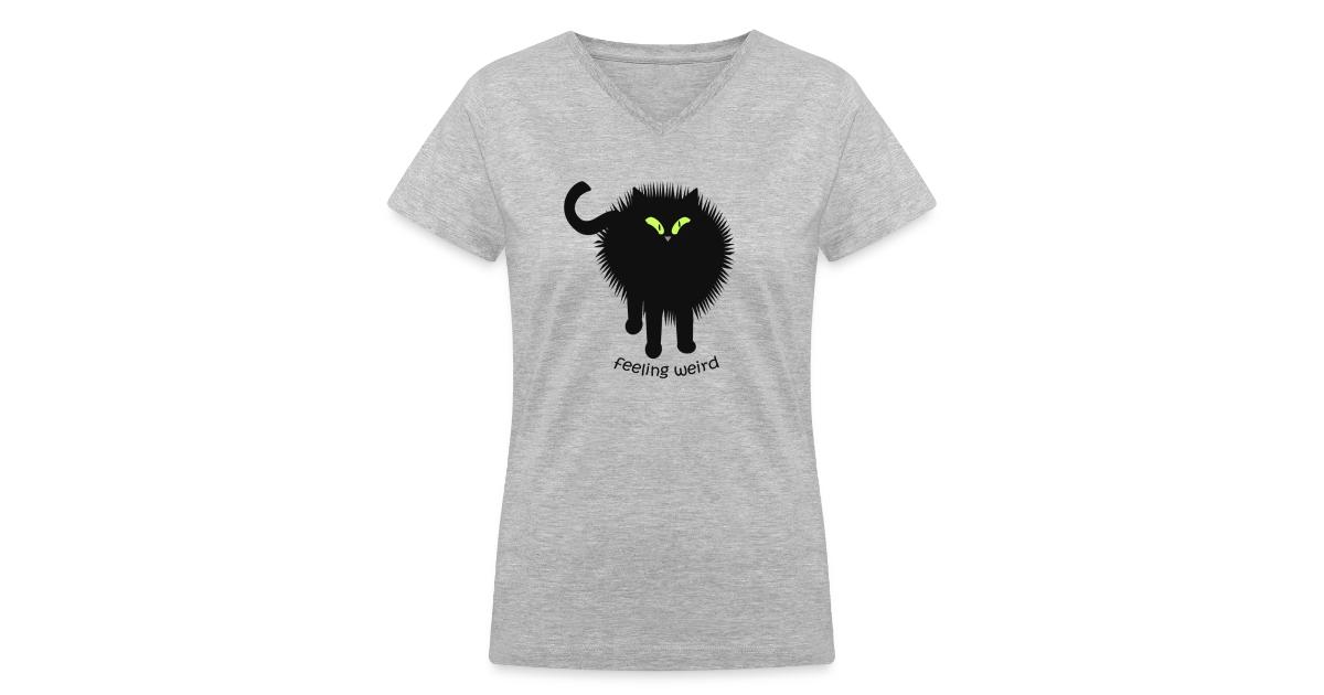 T shirt Designs By NY71 Feeling Weird Womens V Neck T Shirt
