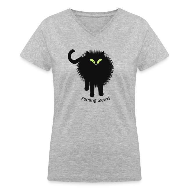 T shirt Designs By NY71 Feeling Weird Womens V Neck T Shirt