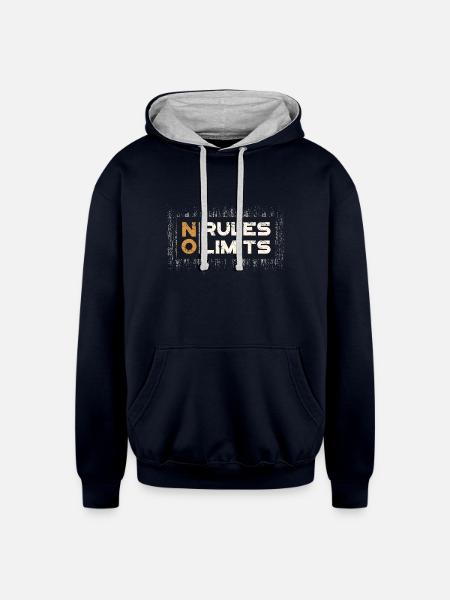 Limitless Mindset - Unisex Contrast Hoodie - navy/heather gray