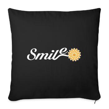 Smile & Shine – Sunny floral shirt - Throw Pillow Cover 17.5” x 17.5” - black - Front
