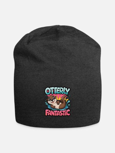 Otterly Fantastic - Jersey Beanie - charcoal grey - Front