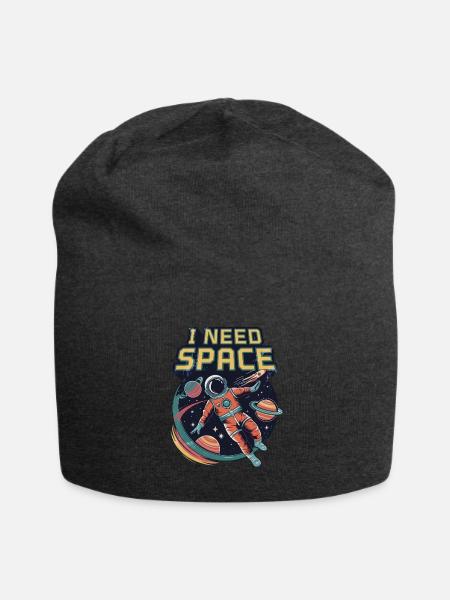 I Need Space - Jersey Beanie - charcoal grey