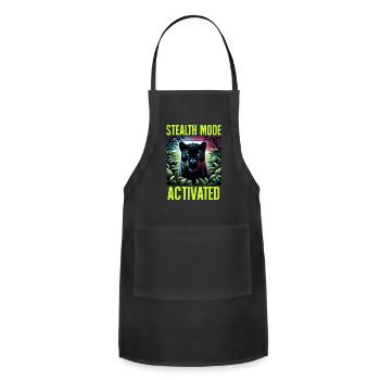 Stealth Mode Activated Panther Jungle Animal Lover - Adjustable Apron - black - Front - Julia (174cm)