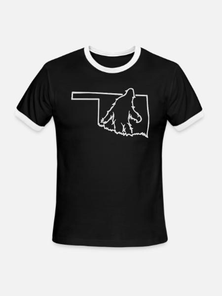 Bigfoot Oklahoma T-Shirt - Men's Ringer T-Shirt - black/white