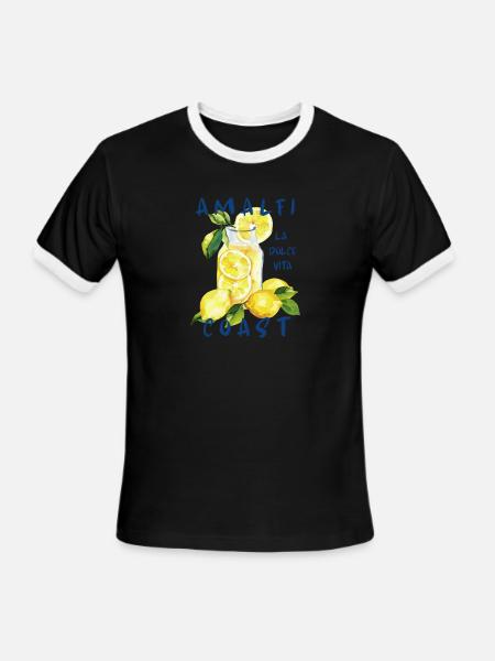 Amalfi Coast Italy - la Dolce Vita - Men's Ringer T-Shirt - black/white