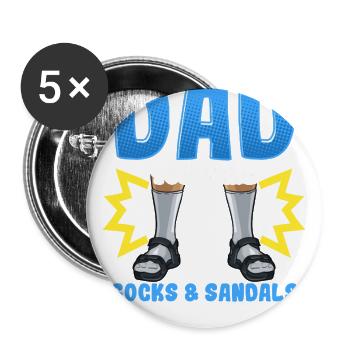 Dad Socks Sandals Look Cool - Buttons large 2.2'' (5-pack) - white