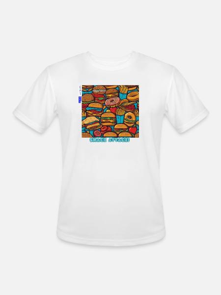 snack attack eat up - Men's Moisture Wicking Performance T-Shirt - white