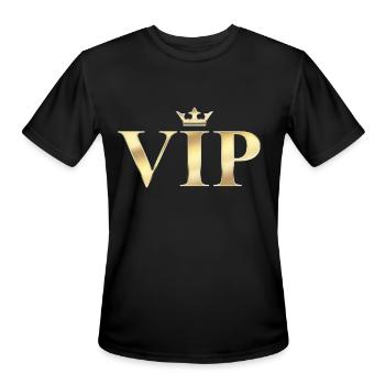 VIP KING is a unique clothing graphic for you. - Men's Moisture Wicking Performance T-Shirt - black - Front - Jackson (183cm)