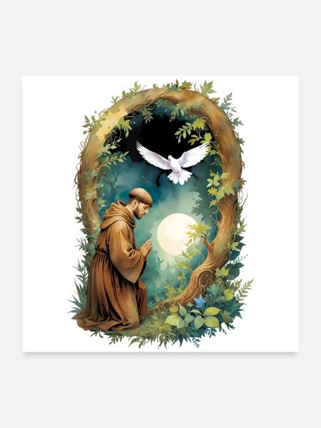 St Francis of Assisi Patron Saint of Animals - Poster 24x24 - white - Front