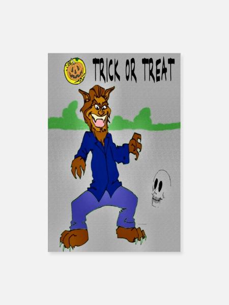 Weird Wolf Out for Halloween - Poster 8x12 - white - Front