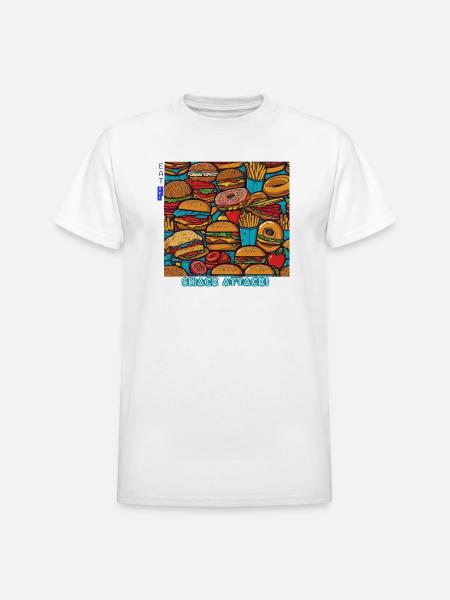 snack attack eat up - Heavyweight Unisex T-Shirt by Gildan - white