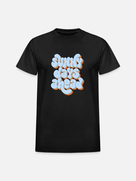 Sunny Days Ahead Retro 3D Typography Design - Heavyweight Unisex T-Shirt by Gildan - black