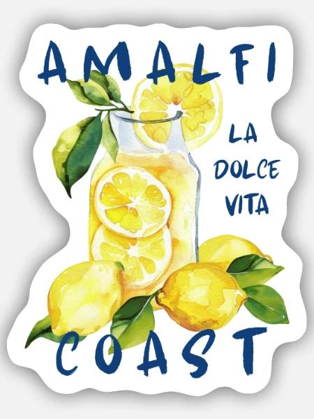 Amalfi Coast Italy - la Dolce Vita - Sticker - white matte