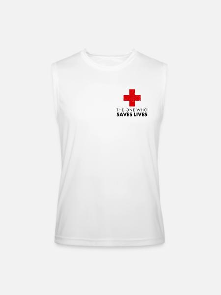 rbw145_medic_v2 - Men’s Performance Sleeveless Shirt - white