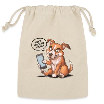 Phone Guard Pup - Reusable Gift Bag - Natural - Front