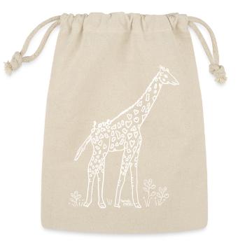 Animal LOVE collection - giraffe in savanna - Reusable Gift Bag - Natural - Front