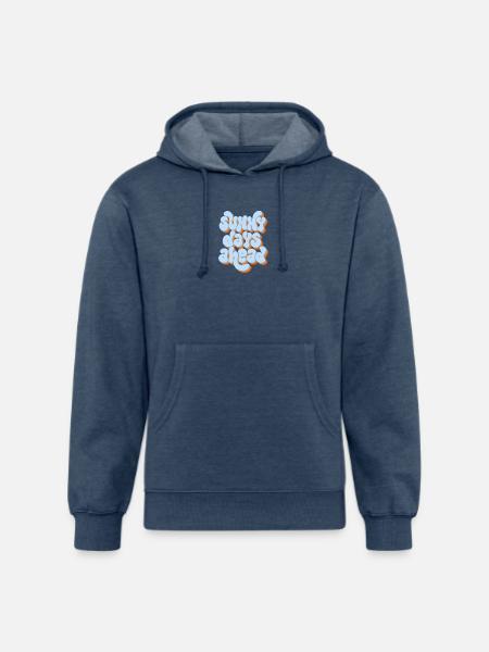 Sunny Days Ahead Retro 3D Typography Design - Unisex Organic Hoodie - heather navy