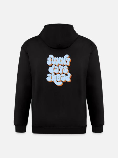 Sunny Days Ahead Retro 3D Typography Design - Gildan Heavy Blend Adult Zip Hoodie - black