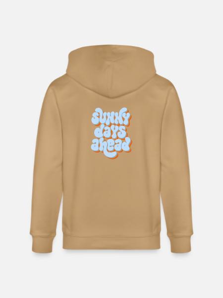 Sunny Days Ahead Retro 3D Typography Design - Stanley/Stella Cultivator Organic Zip Hoodie - french navy