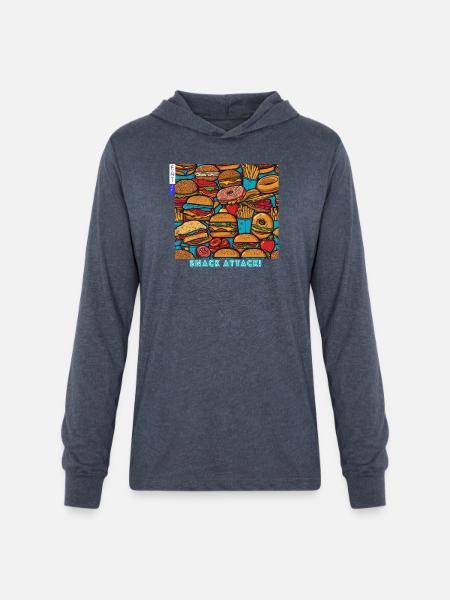 snack attack eat up - Unisex Long Sleeve Hoodie Shirt - heather navy
