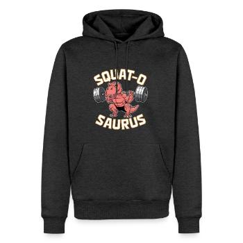 Squat O Saurus - Men's Premium Hoodie - heather anthracite - Front - Thijin (182cm) & Raik (115cm)
